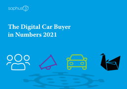 The Digital Car Buyer in Numbers 2021 front cover image featuring a black swan